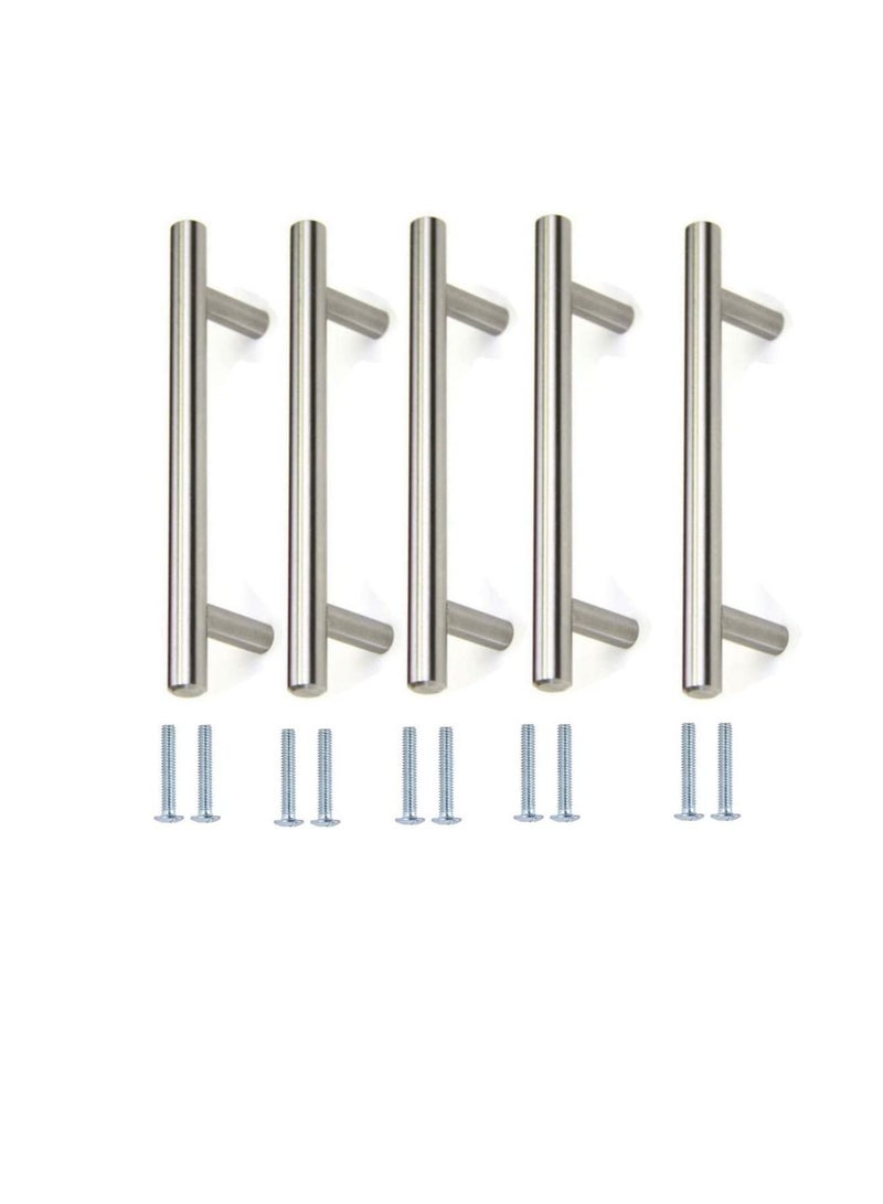 Stainless Steel Kitchen Cabinet Drawer T-Bar Cabinet & Furniture Pull Cabinet Door Handles and Pulls Cabinet Knobs Brushed Nickel. (15.5 x Hole Size 9.6 CM, Pck of 2)  - Image 1