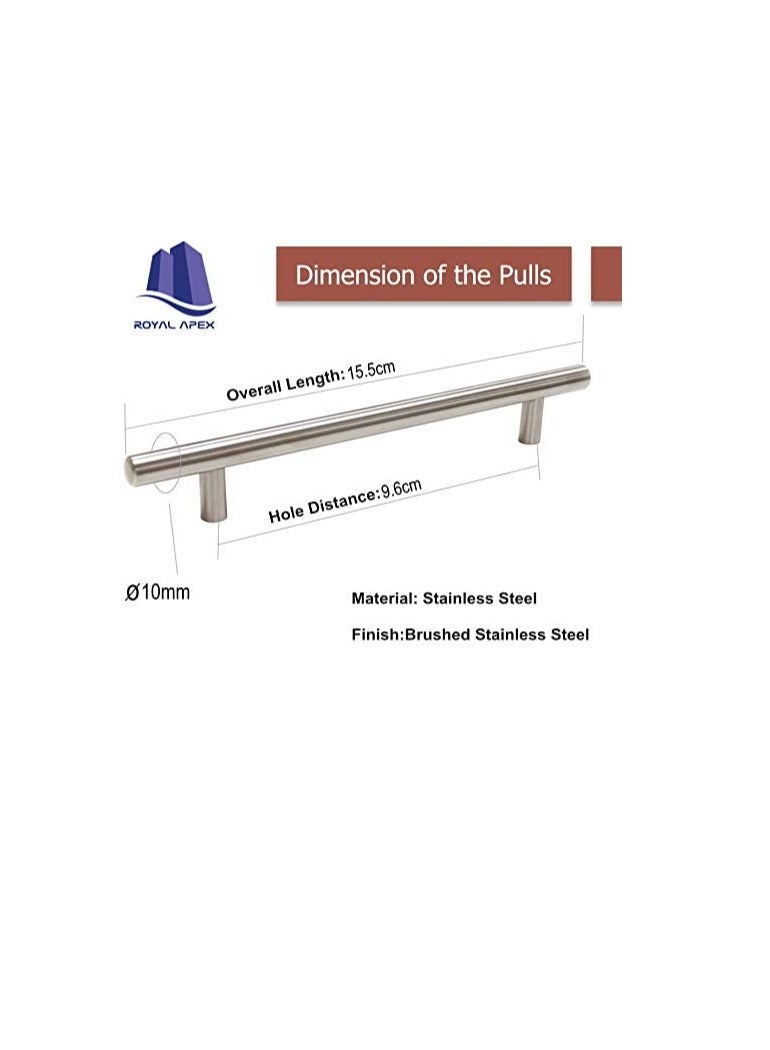 Stainless Steel Kitchen Cabinet Drawer T-Bar Cabinet & Furniture Pull Cabinet Door Handles and Pulls Cabinet Knobs Brushed Nickel. (15.5 x Hole Size 9.6 CM, Pck of 2)  - Image 3