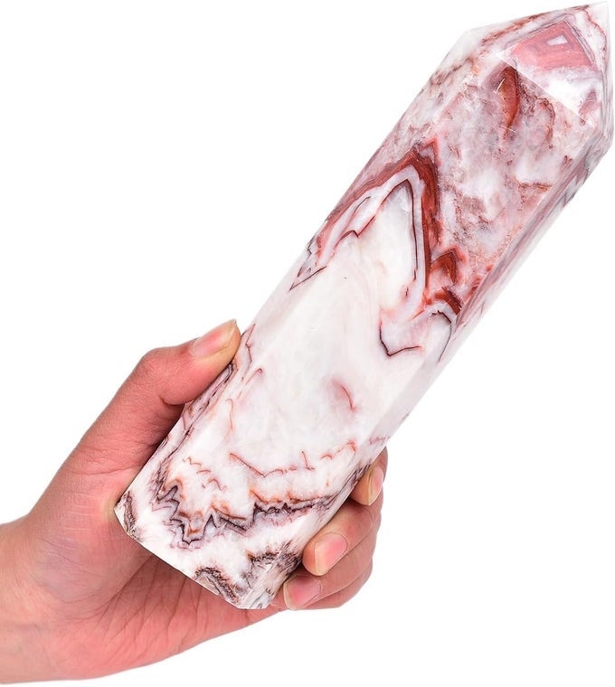 EXTRA LARGE COLORFUL QUARTZ CRYSTAL WAND 6 FACETED COLUMN OBELISK TOWER CRYSTAL POINT DECOR WITCHCRAFT 2.2-2.8 LBS