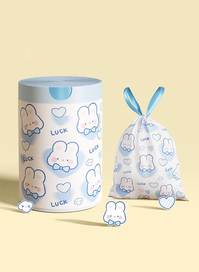 HaveDream High Quality Blue Heart Rabbit Drawstring Garbage Bag, Cute Cartoon High-Value Home Kitchen Portable Thickened Printed Garbage Bag - 1 Roll Of 70 Pieces - Image 4