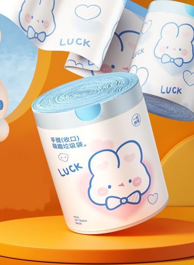 HaveDream High Quality Blue Heart Rabbit Drawstring Garbage Bag, Cute Cartoon High-Value Home Kitchen Portable Thickened Printed Garbage Bag - 1 Roll Of 70 Pieces - Image 3