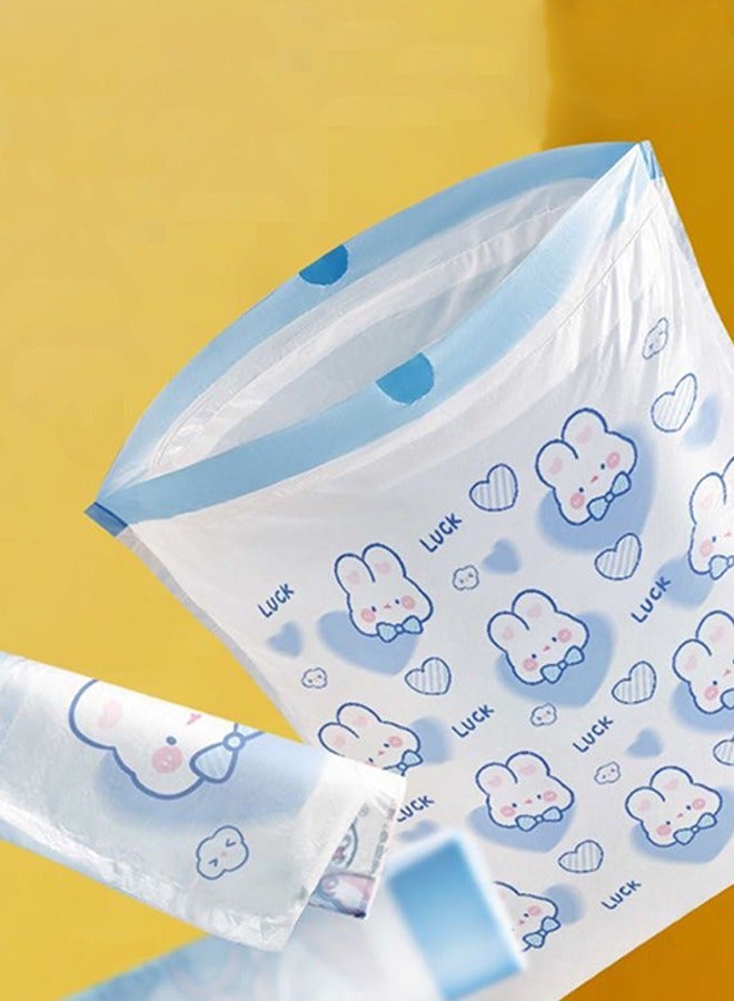 HaveDream High Quality Blue Heart Rabbit Drawstring Garbage Bag, Cute Cartoon High-Value Home Kitchen Portable Thickened Printed Garbage Bag - 1 Roll Of 70 Pieces - Image 5