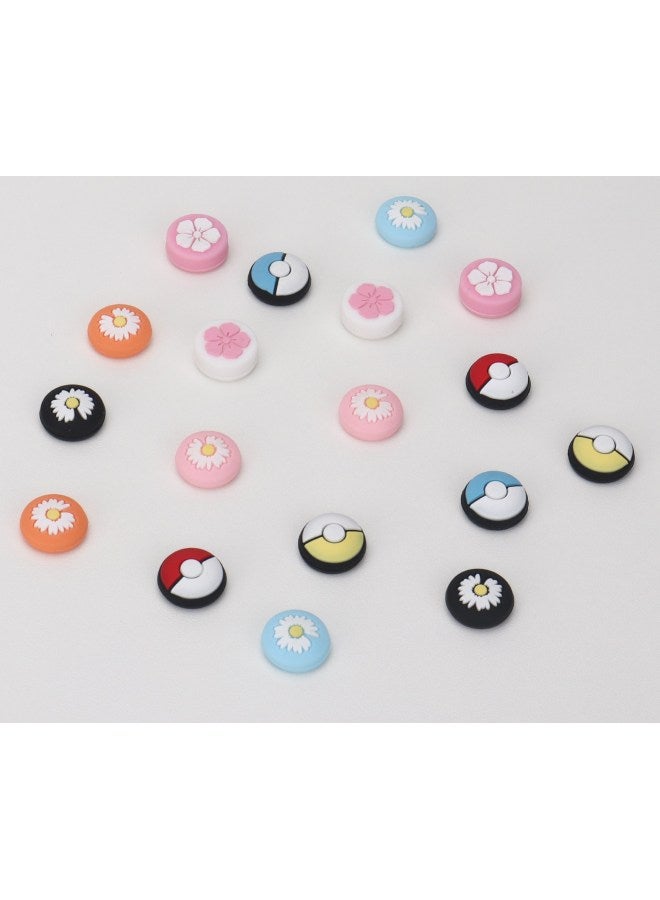 SWITCH Cat's Claw Cap NS Key Cap Handle Silicone Cap SWITCH Button Cat's Claw Cap Rocker Key Cap-Product Color:Cherry Blossom Hat-White Base Powder Flower - Image 2