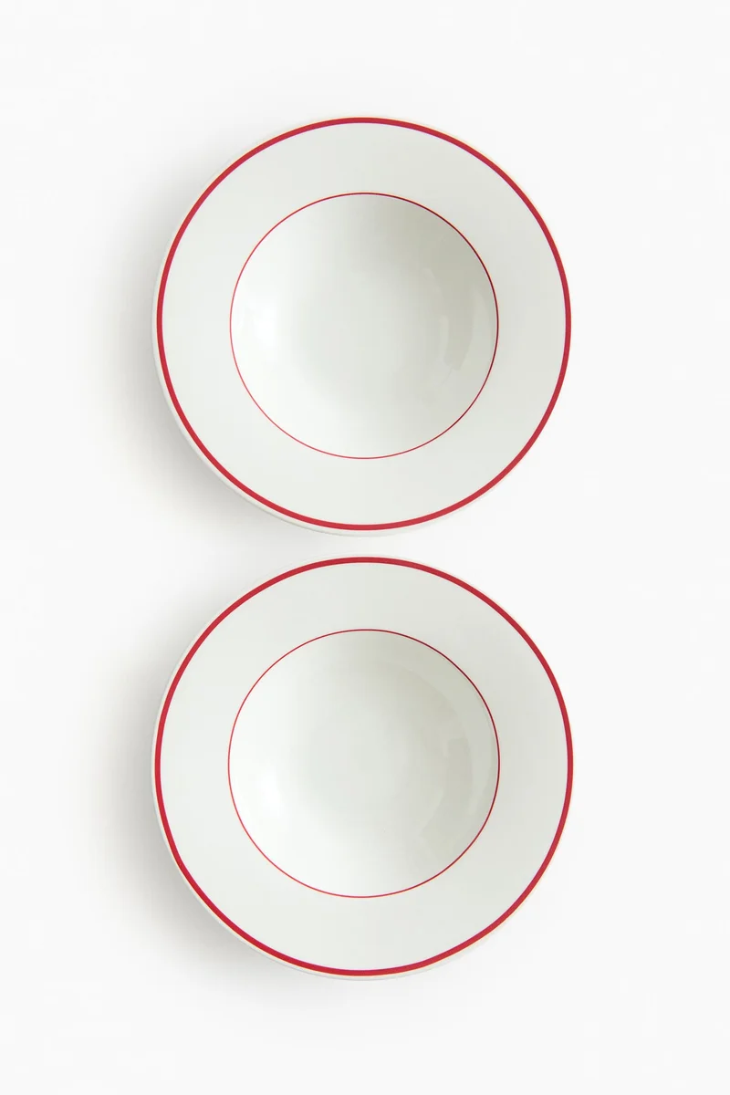 H&M 2-pack porcelain deep plates