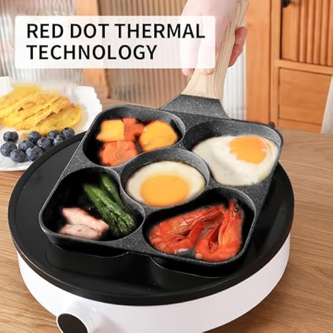 Silk Route Aluminum Die Cast Heart Shaped Egg Pan Nonstick Granite Omelet Skillet Frying Pan Breakfast - Image 4