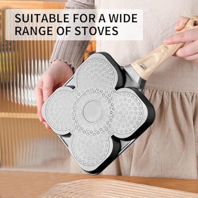 Silk Route Aluminum Die Cast Heart Shaped Egg Pan Nonstick Granite Omelet Skillet Frying Pan Breakfast - Image 3