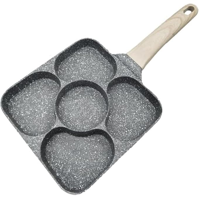 Silk Route Aluminum Die Cast Heart Shaped Egg Pan Nonstick Granite Omelet Skillet Frying Pan Breakfast - Image 1