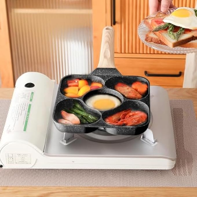 Silk Route Aluminum Die Cast Heart Shaped Egg Pan Nonstick Granite Omelet Skillet Frying Pan Breakfast - Image 5