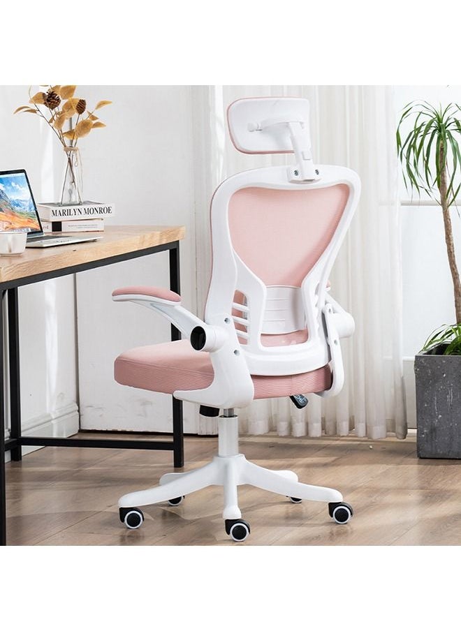Arabest - Gaming Chair Adjustable Mesh Staff Chair, Ergonomic Chair, Conference Chair, Comfortable And Sedentary Computer Chair, Home Office Chair Pink - Image 1