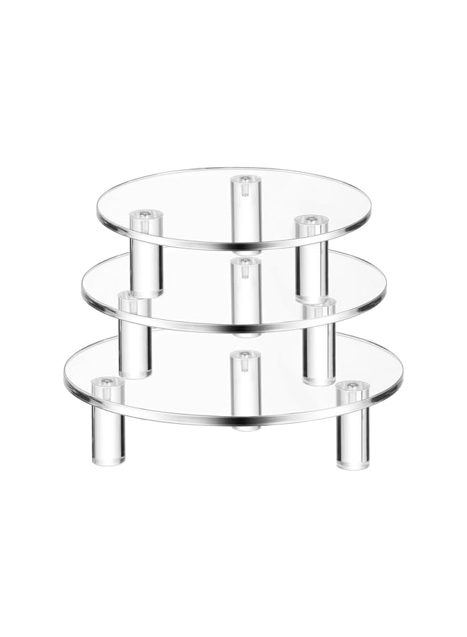 The Bros Round Acrylic Display Riser, Clear Acrylic Cake Stands, Cupcake Stand Cake Holder, Countertop Dessert Display Riser, for Bakery, Appetizer, Birthday Wedding Party Baby Shower (3 Pcs, 5'',6'',8'') - Image 2