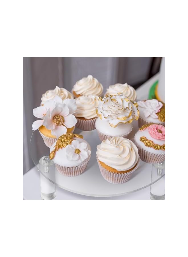 The Bros Round Acrylic Display Riser, Clear Acrylic Cake Stands, Cupcake Stand Cake Holder, Countertop Dessert Display Riser, for Bakery, Appetizer, Birthday Wedding Party Baby Shower (3 Pcs, 5'',6'',8'') - Image 4