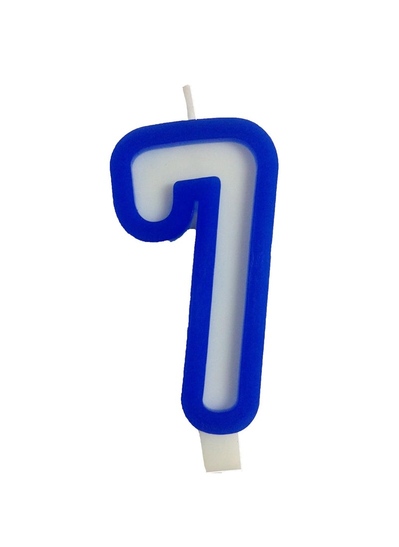 Funcart Funcart Blue and White Numerical 7 Style Candle for 7th Birthday DecorationCake TopperCake DecorationBirthday Decoration 