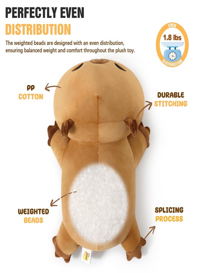 Onsoyours Original 13.8"|1.8 Pound Weighted Stuffed Animals, Cute Weighted Positive Capybara Plush Pillow Toy Soft Weighted Capybara Plushies Gift for Kids Adults - Image 3