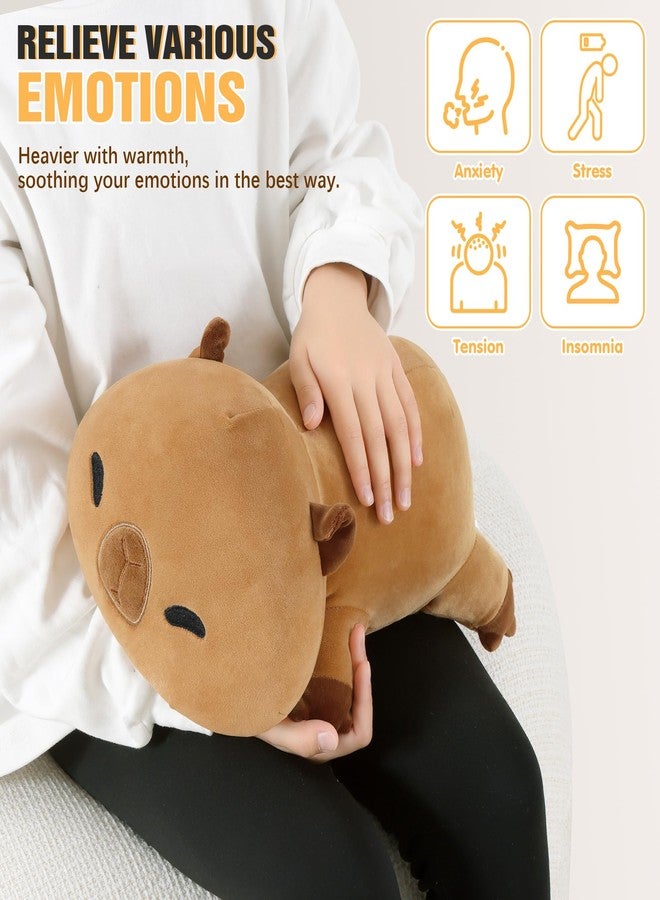 Onsoyours Original 13.8"|1.8 Pound Weighted Stuffed Animals, Cute Weighted Positive Capybara Plush Pillow Toy Soft Weighted Capybara Plushies Gift for Kids Adults - Image 4