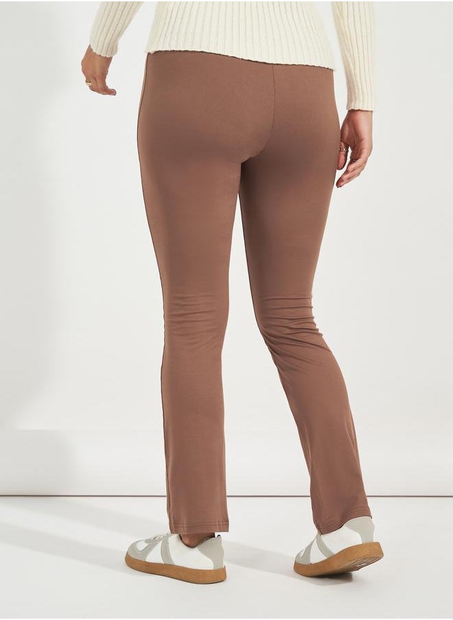 Styli Solid Elastic Waistband Slim Fit Leggings  - Image 4