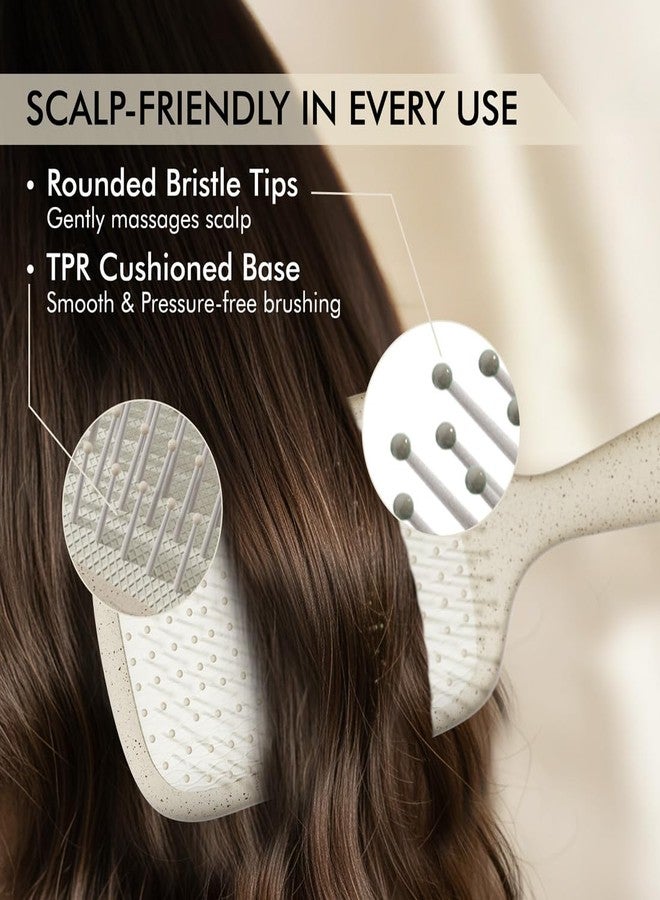 Ikonic Me Paddle Hair Brush IKM 3016 - Eco Concious, Wide Paddle for Faster Blowouts, Even Bristle Spacing for Pain-Free Detangling, Anti-Static Smooth Finish, Travel-Ready Design - Sand Beige - Image 4