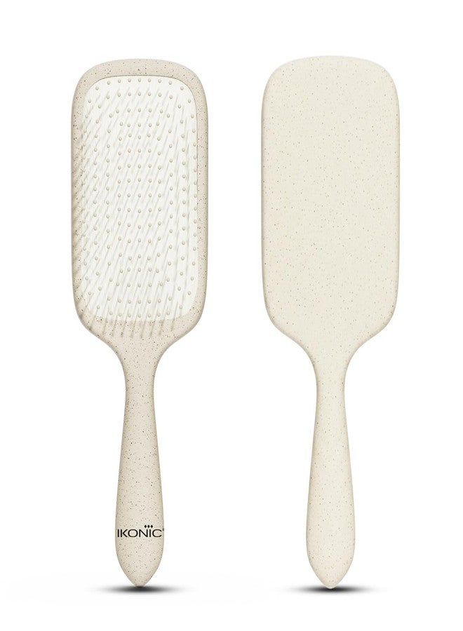 Ikonic Me Paddle Hair Brush IKM 3016 - Eco Concious, Wide Paddle for Faster Blowouts, Even Bristle Spacing for Pain-Free Detangling, Anti-Static Smooth Finish, Travel-Ready Design - Sand Beige - Image 2
