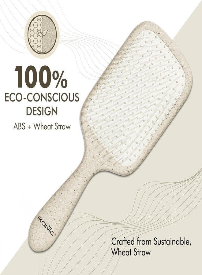 Ikonic Me Paddle Hair Brush IKM 3016 - Eco Concious, Wide Paddle for Faster Blowouts, Even Bristle Spacing for Pain-Free Detangling, Anti-Static Smooth Finish, Travel-Ready Design - Sand Beige - Image 5