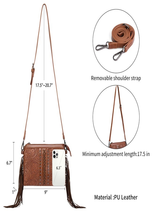 SENDEFN Fashion Women Fringe Crossbody Handbag PU Leather Hobo Bag Tassel Purse Vintage - Image 4