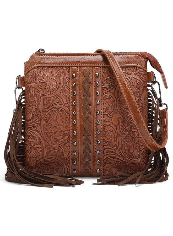 SENDEFN Fashion Women Fringe Crossbody Handbag PU Leather Hobo Bag Tassel Purse Vintage - Image 1