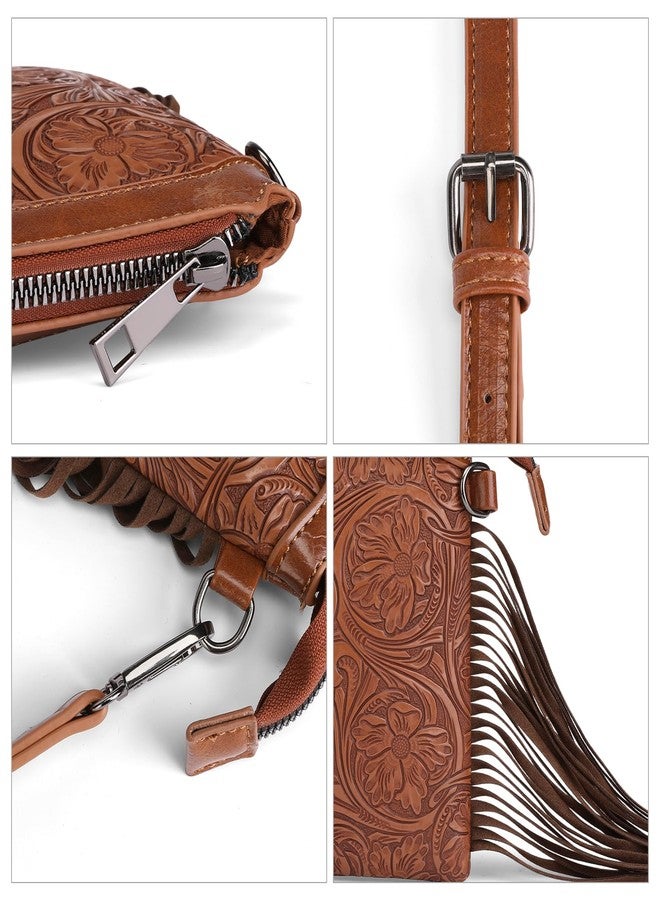 SENDEFN Fashion Women Fringe Crossbody Handbag PU Leather Hobo Bag Tassel Purse Vintage - Image 5