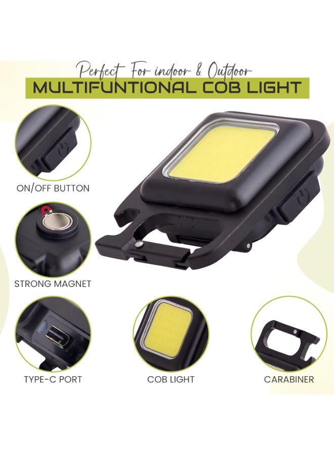 Rechargeable Keychain Flashlight with 4 Modes, High Brightness, Portable Pocket Torch with Bottle Opener and Magnetic Base, Bright Mini LED Flashlight for Camping, Hunting, and Walking - Image 3