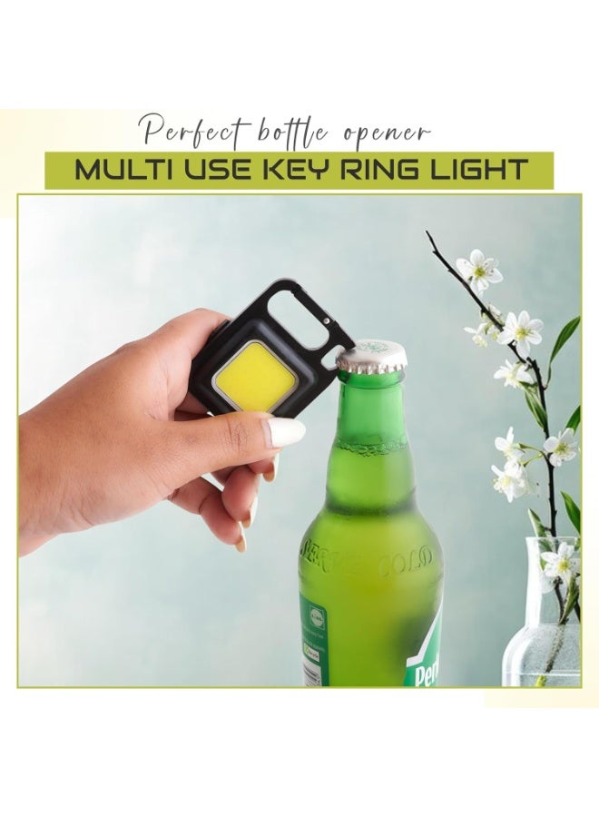 Rechargeable Keychain Flashlight with 4 Modes, High Brightness, Portable Pocket Torch with Bottle Opener and Magnetic Base, Bright Mini LED Flashlight for Camping, Hunting, and Walking - Image 4