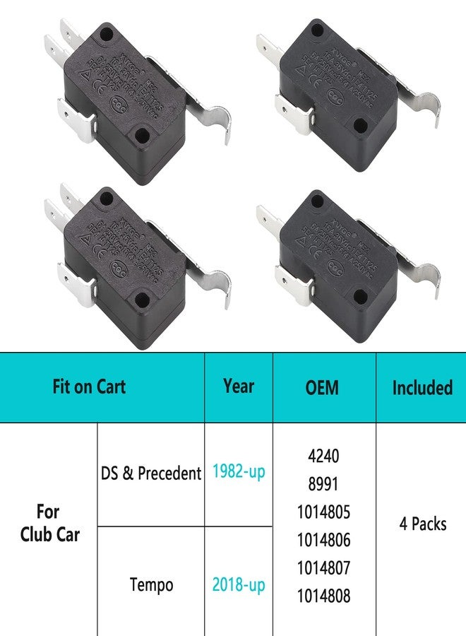 10L0L 4 Pack Golf Cart Micro Switch 2 & 3 Prong for Club Car DS Precedent OEM # 1014807,1014240, 1014805 - Image 4