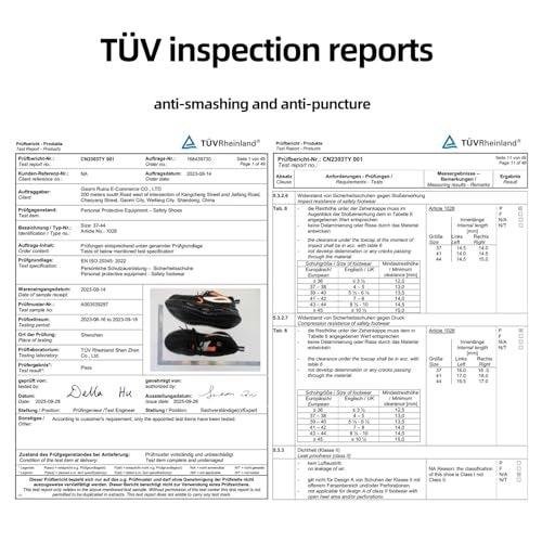 Ruivina Steel Toe Shoes for Men Women Composite Toe Shoe Wide fit Indestructible Work Sneakers Safety Shoes Lightweight Slip on Resistant Breathable Puncture Proof Black 40 - Image 5
