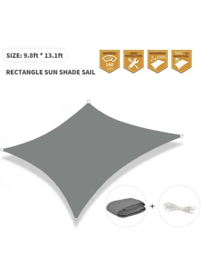 GGEROU - Sun Shade Sail, Sun Shade Sail Canopy UV Block Awning, Sun Sail Rectangular, Sail Shade PES UV Protection, Sun Sail Weatherproof, 3 x 4m - Image 1