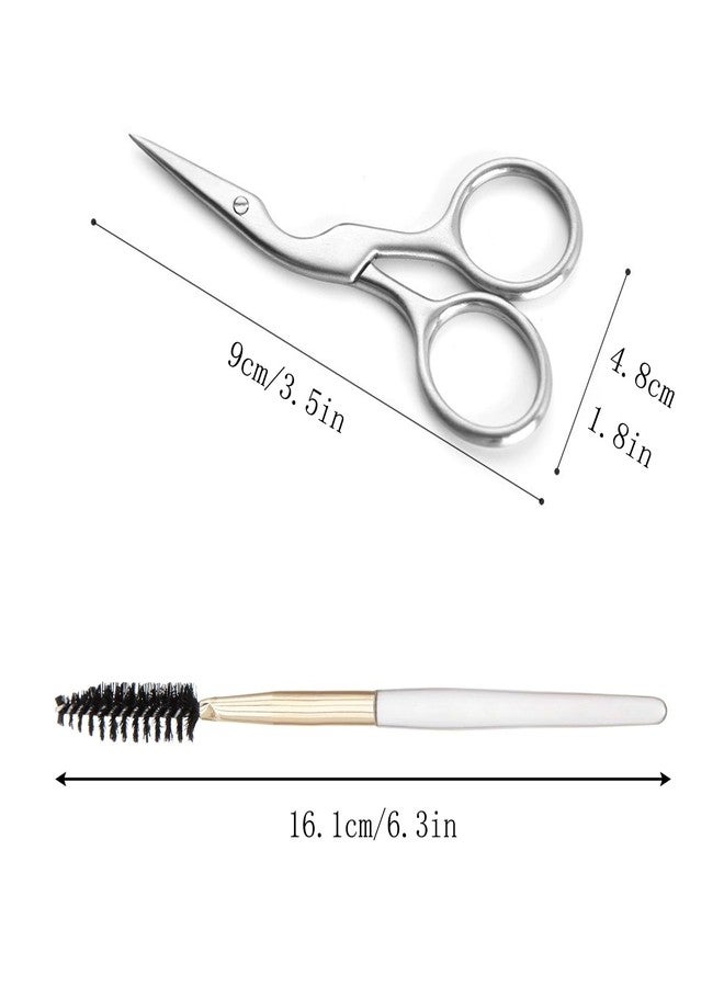 YAMHOHO Brow Shaping Scissors and Brush - Stainless Steel Eyebrow Trimming Scissors for Women and Men (Silver) - Image 2