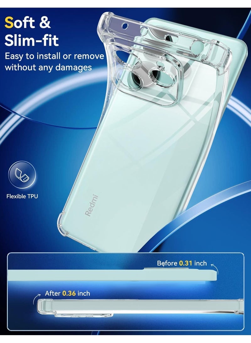 Xiaomi Redmi Note 14 5G Case Cover Soft Clear TPU Case Lightweight Shock Protective Cover with Camera Protection for Redmi Note 14 5G - Image 2