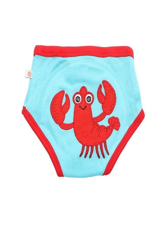 ZOOCCHINI Toddler 3-Pack Potty Training Pants - Soft Organic Cotton Underwear with Absorbent Padding and Fun Designs, Ocean Pals, 3-4 Years - Image 4