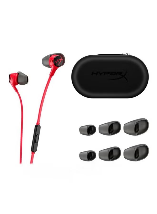 HyperX Cloud Earbuds II (Flame Red) Gaming Earbuds 14mm Driver Unit | 90° Anti-Tangle Plug | 4-Size Ear Tip Set - Image 5