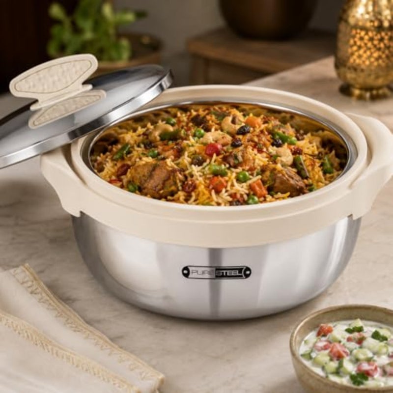 UTC MS1379 MAGNUS STEEL HOTPOT 3PC SET IVORY - SMALL 1500/2000/2500 for home cooking, stainless steel, ivory, triple-layer base - Image 5