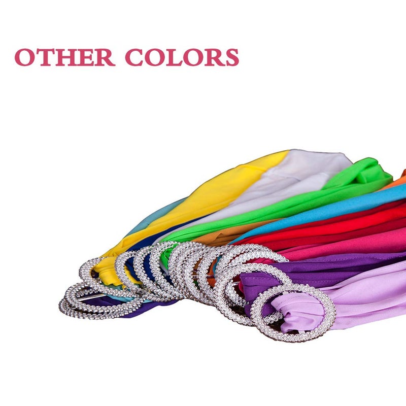 SINSSOWL حزمة Sinsswowl من 50pcs Spandex كرسي عارية أقواس الأقواس مرنة الكرسي نطاقات شريط شريط التمرير لزواج حفلات الزفاف الزفاف - عارية/جمل/khaki - Image 5