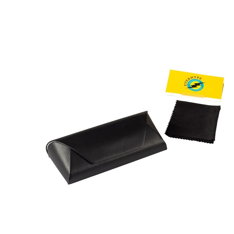 Everhype Eyeglass Case Hard Shell, Portable Sunglass Case, fashionable PU Leather Eyeglass Case, Lightweight - Image 4