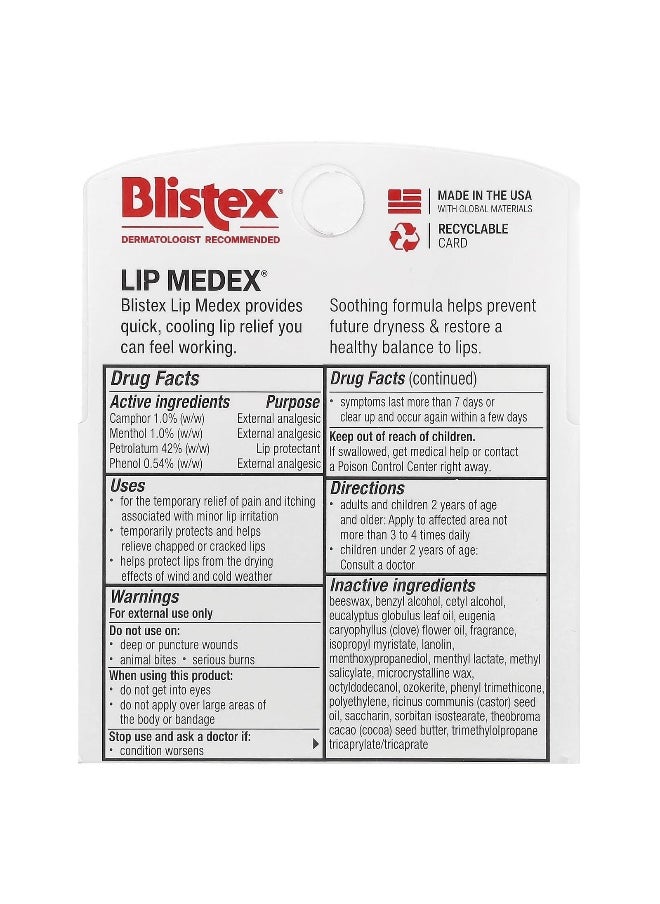 Blistex Blistex, Lip Medex®, 3 Pack, 0.15 oz (4.25 g) Each  - Image 3