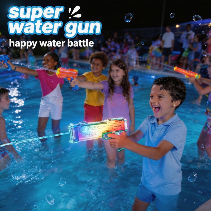 Colorful Electric Water Gun with Lights and Sound, Pulse Water Blaster Toy - Image 2