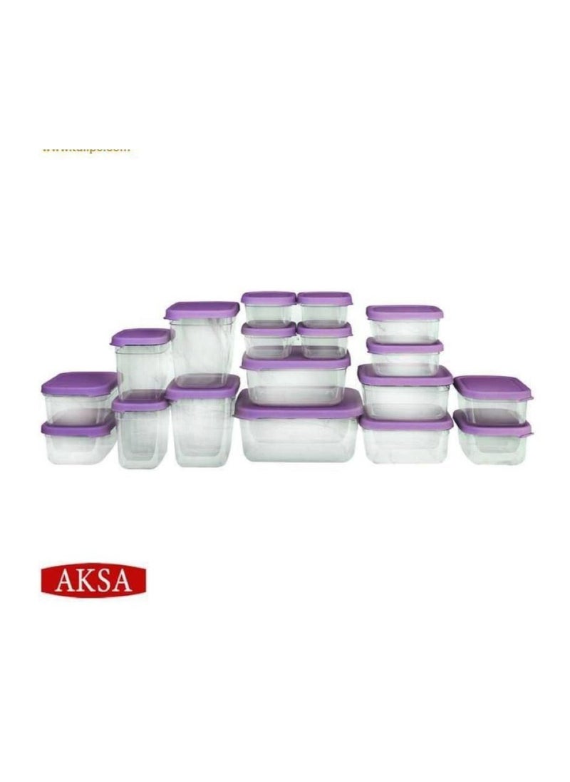 AKSA - AKSA Set Of Healthy Plastic Refrigerator Containers - 18 Pieces - Image 1