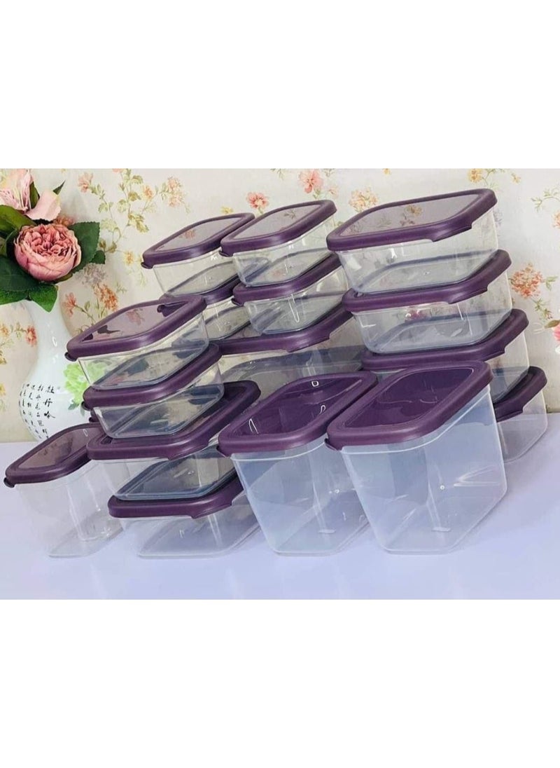 AKSA - AKSA Set Of Healthy Plastic Refrigerator Containers - 18 Pieces - Image 1