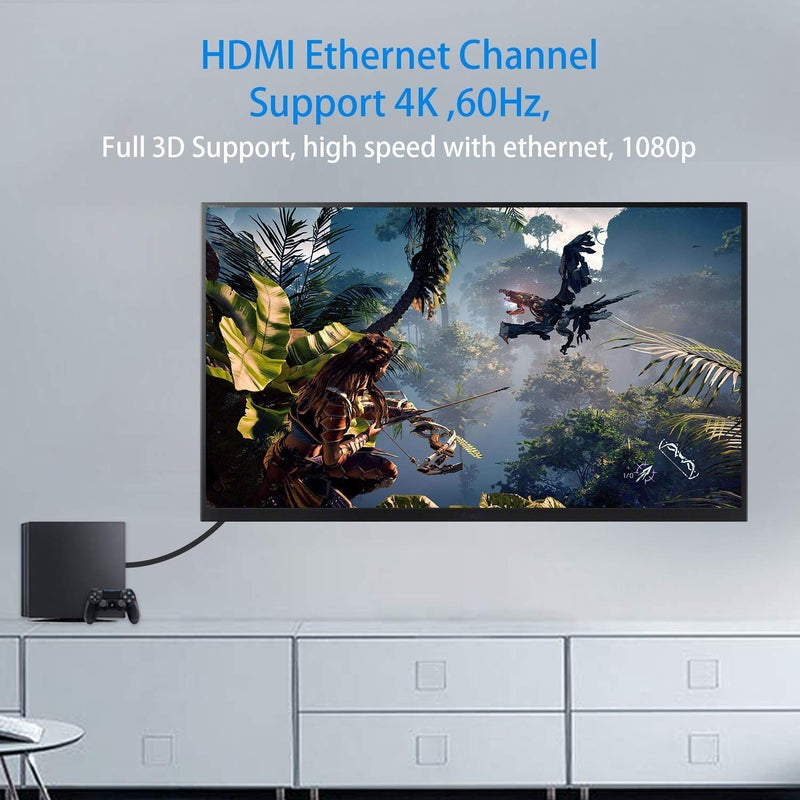 دوتك كابل تمديد HDMI من Duttek، كابل HDMI 4K، كابل HDMI رفيع للغاية بزاوية سفلية من الذكر إلى الأنثى متوافق مع Nintendo Switch وXbox One S 360 وPS5 وPS4 وRoku TV Stick وغيرها، بطول 30 سم/12 بوصة - Image 5