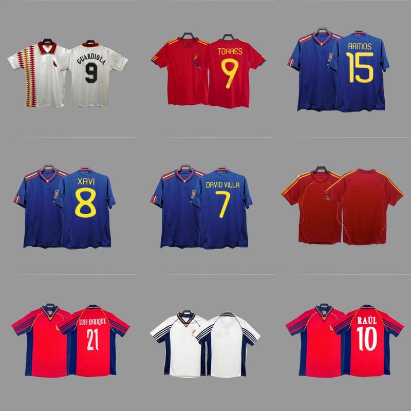 Vintage Jersey Football Jersey Classic Retro Version Spain Libya Harvey Iniesta Torres Jersey - Image 2