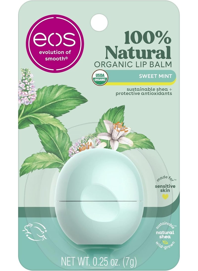 eos 100% Natural & Organic Lip Balm- Sweet Mint, Dermatologist Recommended, All-Day Moisture, Made for Sensitive Skin, Lip Care Products, 0.25 oz - Image 1