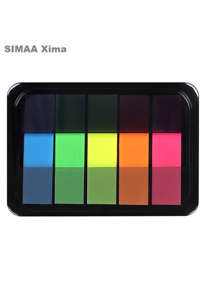 Simaa, 100 Sheets Of 5-color Fluorescent Film Indicator Labels, 44*12mm Pull-out Sticky Notes, Memo Pads, Note Pads, 8449 - Image 2