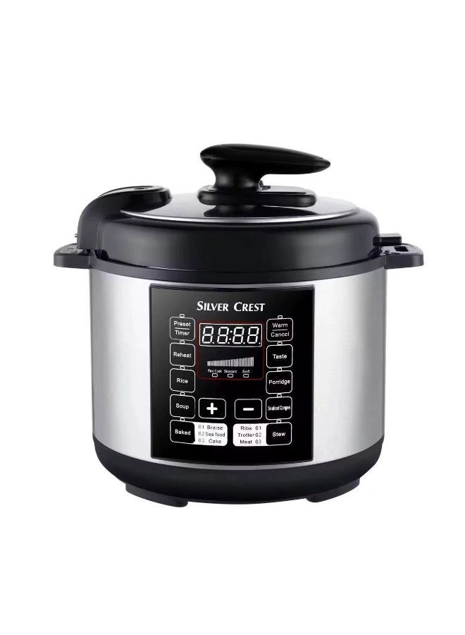 SILVER CREST 10 In 1 Electric Pressure Cooker Instant Programmable Smart Pot 1050 Watts Rice Cooker, 6 Liters, 10 Smart Programs Black - Image 1