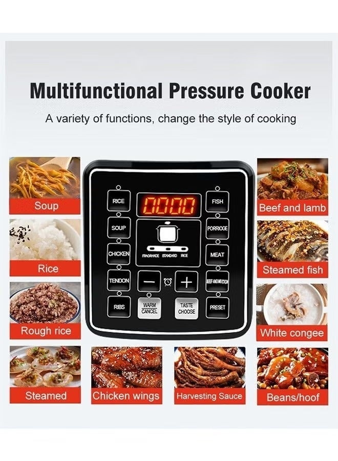 SILVER CREST 10 In 1 Electric Pressure Cooker Instant Programmable Smart Pot 1050 Watts Rice Cooker, 6 Liters, 10 Smart Programs Black - Image 3