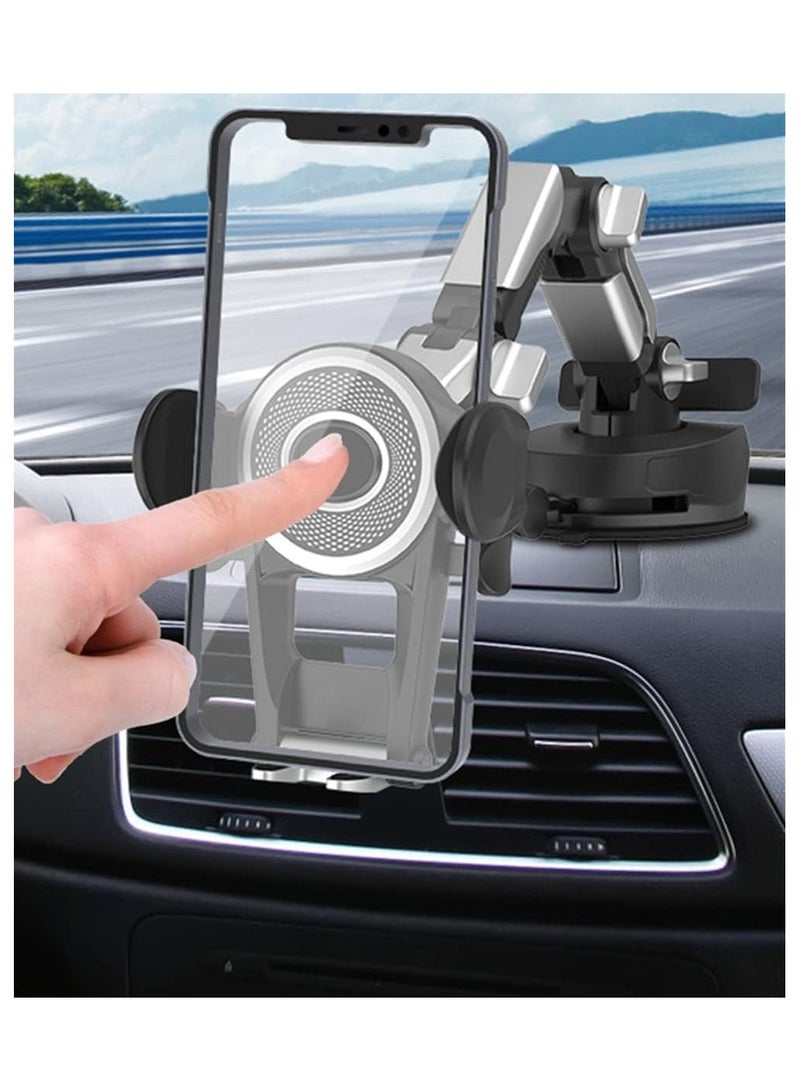 360° Heavy Duty Phone Holder Mount - Long Arm, Adjustable Super Suction Cup for Dashboard & Windshield - Hands-Free Cell Phone Holder for Trucks, Cars  - Image 1