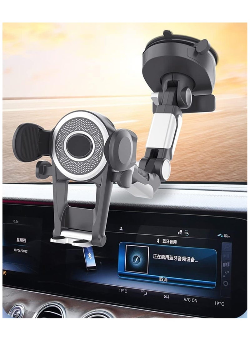 360° Heavy Duty Phone Holder Mount - Long Arm, Adjustable Super Suction Cup for Dashboard & Windshield - Hands-Free Cell Phone Holder for Trucks, Cars  - Image 3