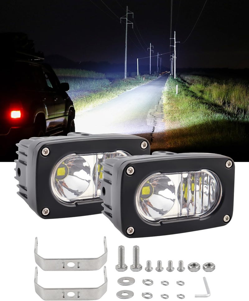GLOBLED 3 Inch LED Driving Lights 2Pcs 50W LED Pod Lights Off Road Lights Combo Beam 6000 LM Super bright Waterproof Work Lights Compatible with Trucks Pickup Motorcycle SUV ATV UTV 4x4 - Image 1